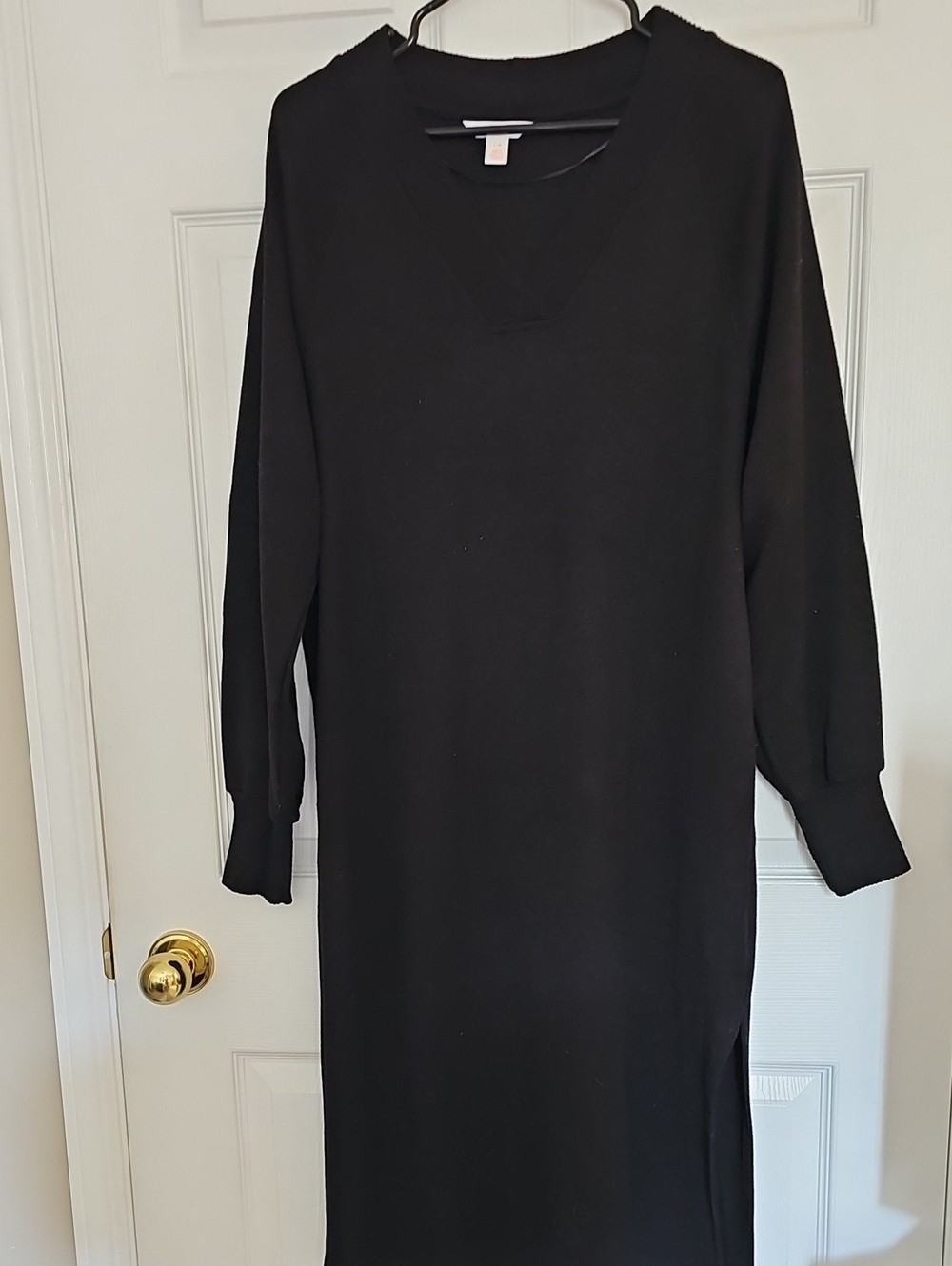 Joe Fresh Black Ribbed V-Neck Top